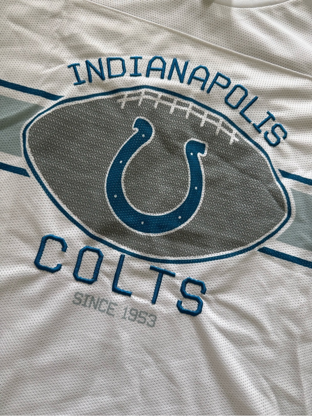 Indianapolis Colts Graphic Football Tee Shirt - White & Blue Women’s Fandom - Picture 3 of 9